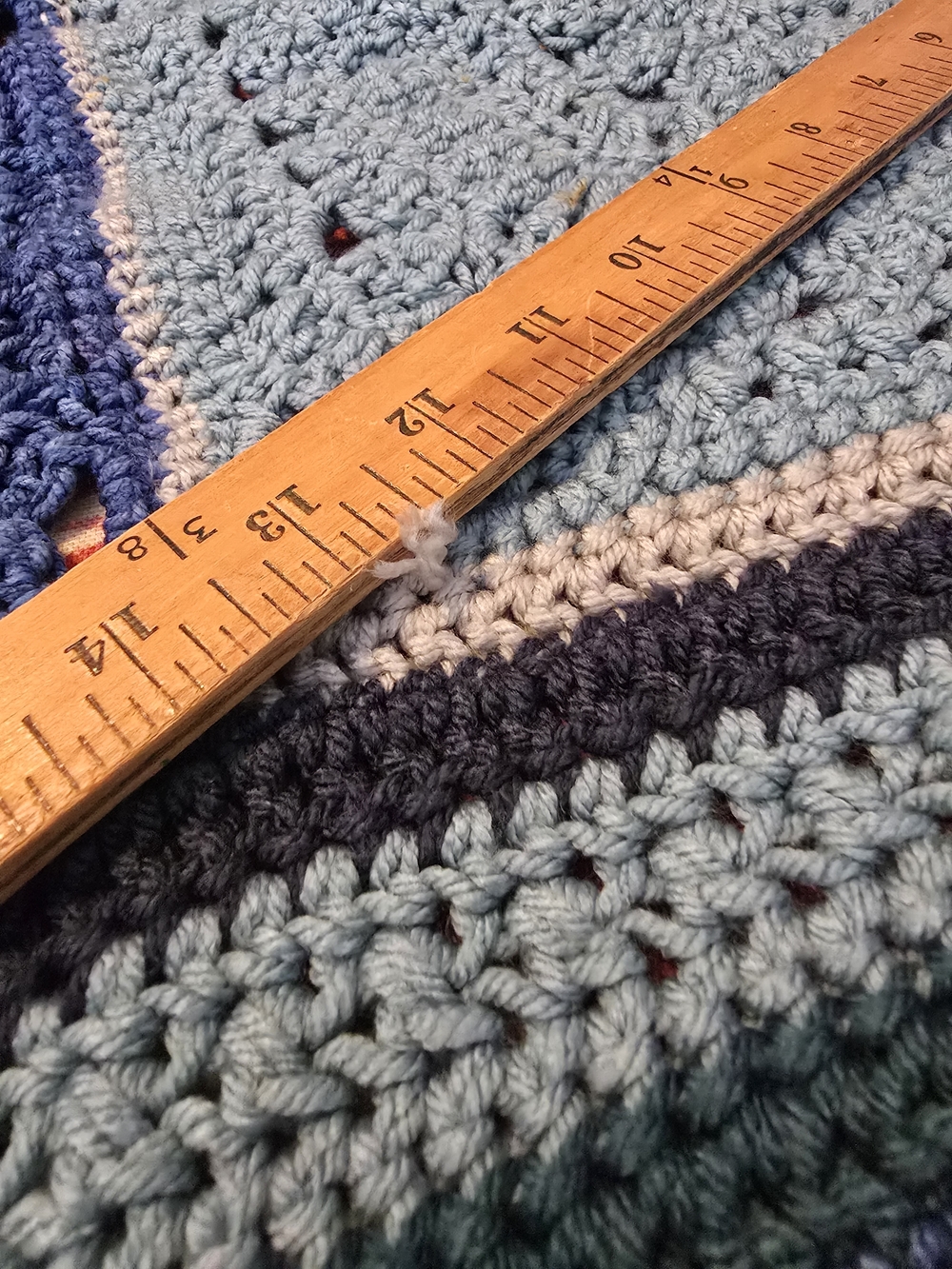 Handmade Crochet Throw Blanket in Blue Tones - Picture 13 of 13